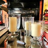 Leaf Cut Glass Hurricane Candle Holders - Trio - The Punctilious Mr. P's Place Card Co.