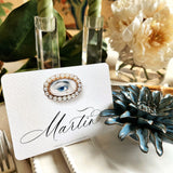 Lover's Eye - Pearl - Custom Place Cards - Laydown Event Size - The Punctilious Mr. P's Place Card Co.