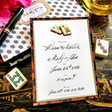 Mahjong: Hand Written Invitations - S/8 - The Punctilious Mr. P's Place Card Co.