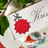 Marian McEvoy: 'Ornaments - Custom Place Cards - Laydown - The Punctilious Mr. P's Place Card Co.