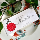 Marian McEvoy: 'Ornaments - Custom Place Cards - Laydown - The Punctilious Mr. P's Place Card Co.