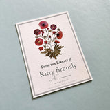 Marian McEvoy: Pressed Poppies - Custom Bookplate - The Punctilious Mr. P's Place Card Co.