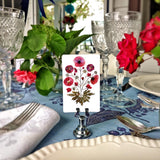 Marian McEvoy: Pressed Poppies - Custom Place Cards - Upright - The Punctilious Mr. P's Place Card Co.