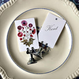 Marian McEvoy: Red Pressed Poppies - Custom Place Cards - Upright - The Punctilious Mr. P's Place Card Co.