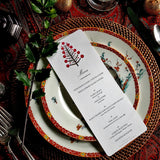 Marian McEvoy: 'Tannenbaum' - Custom Menu Cards s/4 - The Punctilious Mr. P's Place Card Co.