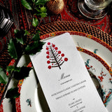 Marian McEvoy: 'Tannenbaum' - Custom Menu Cards s/4 - The Punctilious Mr. P's Place Card Co.