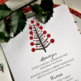 Marian McEvoy: 'Tannenbaum' - Custom Menu Cards s/4 - The Punctilious Mr. P's Place Card Co.