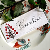Marian McEvoy: 'Tannenbaum - Custom Place Cards - Laydown - The Punctilious Mr. P's Place Card Co.