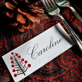 Marian McEvoy: 'Tannenbaum - Custom Place Cards - Laydown - The Punctilious Mr. P's Place Card Co.