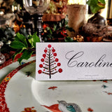 Marian McEvoy: 'Tannenbaum - Custom Place Cards - Laydown - The Punctilious Mr. P's Place Card Co.