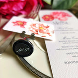 Peony - Custom Menu Cards - s/4 - The Punctilious Mr. P's Place Card Co.