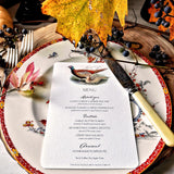 Pheasantry - Custom Menu Cards - s/4 - The Punctilious Mr. P's Place Card Co.