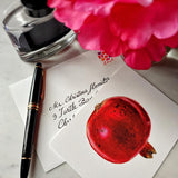 Pomegranate - Pack of Custom Note Cards - The Punctilious Mr. P's Place Card Co.