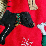 Puppy Love - Handmade Christmas Stocking - The Punctilious Mr. P's Place Card Co.