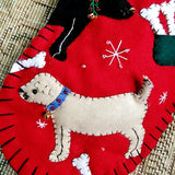 Puppy Love - Handmade Christmas Stocking - The Punctilious Mr. P's Place Card Co.
