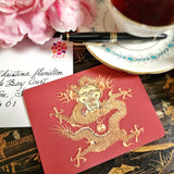 Radiant Dragon: Cinnabar - Pack of Custom Note Cards - The Punctilious Mr. P's Place Card Co.