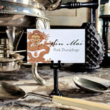 Radiant Dragon - Custom Buffet Tags s/12 - The Punctilious Mr. P's Place Card Co.