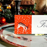 Reindeer Games - Custom Place Card - Laydown - The Punctilious Mr. P's Place Card Co.