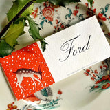 Reindeer Games - Custom Place Card - Laydown - The Punctilious Mr. P's Place Card Co.