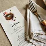 Robin's Eggs - Custom Menu Cards - s/4 - The Punctilious Mr. P's Place Card Co.