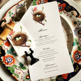 Robin's Eggs - Custom Menu Cards - s/4 - The Punctilious Mr. P's Place Card Co.