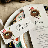 Robin's Eggs - Custom Menu Cards - s/4 - The Punctilious Mr. P's Place Card Co.