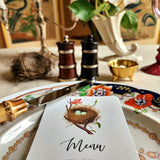 Robin's Eggs - Custom Menu Cards - s/4 - The Punctilious Mr. P's Place Card Co.