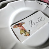 Russula Mushrooms - Custom Place Cards - Laydown - The Punctilious Mr. P's Place Card Co.