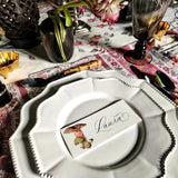 Russula Mushrooms - Custom Place Cards - Laydown - The Punctilious Mr. P's Place Card Co.