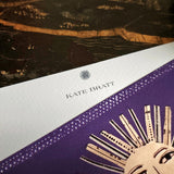 Sarah V Battle: 'Sun Face' Pack of Custom Note Cards - The Punctilious Mr. P's Place Card Co.