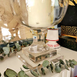 Tall Mini Star Cut Glass Hurricane Candle Holders - Pair - The Punctilious Mr. P's Place Card Co.