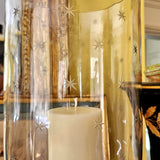 Tall Mini Star Cut Glass Hurricane Candle Holders - Pair - The Punctilious Mr. P's Place Card Co.