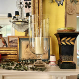 Tall Mini Star Cut Glass Hurricane Candle Holders - Pair - The Punctilious Mr. P's Place Card Co.