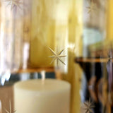 Tall Mini Star Cut Glass Hurricane Candle Holders - Pair - The Punctilious Mr. P's Place Card Co.