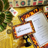Tortoise Shell - Custom Menu Cards - s/4 - The Punctilious Mr. P's Place Card Co.