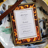 Tortoise Shell - Custom Menu Cards - s/4 - The Punctilious Mr. P's Place Card Co.