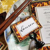 Tortoise Shell - Custom Place Cards - Upright - The Punctilious Mr. P's Place Card Co.