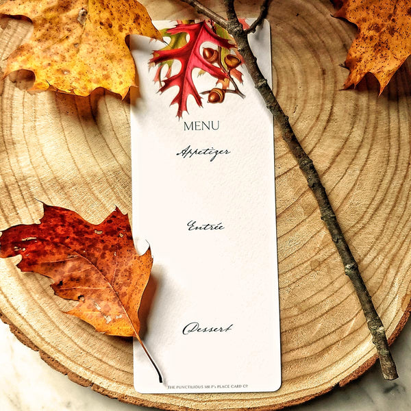The Punctilious Mr. P's Place Card Co. Bistro size custom Menu card with Calligraphed Courses