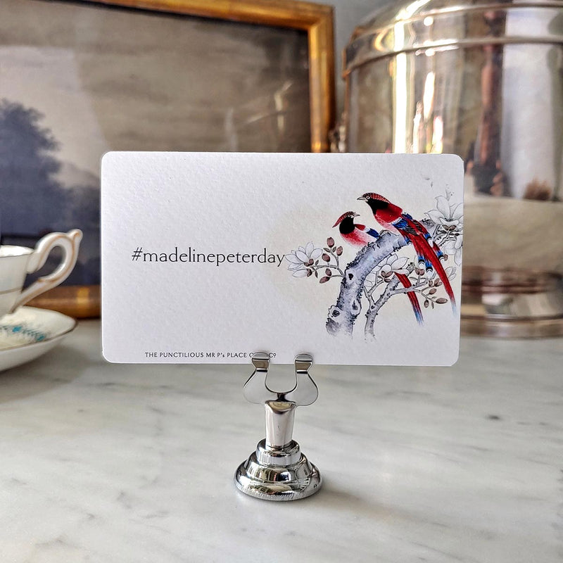 The Punctilious Mr. P's Place Card Co. custom 'Buffet' cards with a hashtag