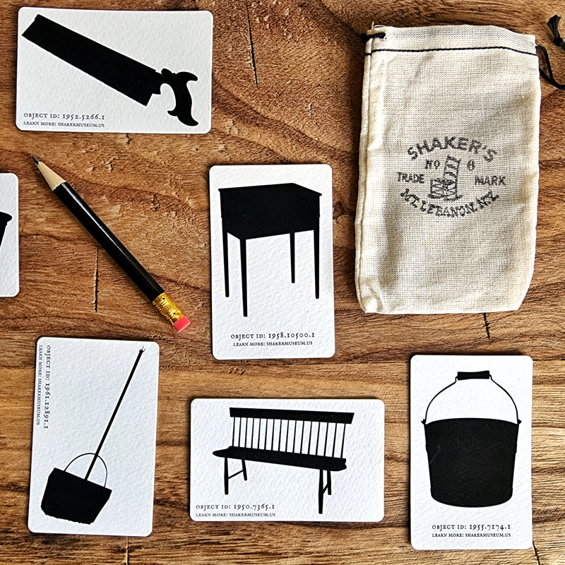 The Punctilious Mr. P's Place Card Co. for Shaker Museum featuring 8 iconic black silhouettes as note cards