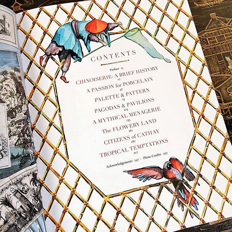 Dragons & Pagodas- A Celebration of Chinoiserie showing the table of contents