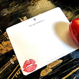 The Punctilious Mr. P's Place Card Co. 'Kisses' custom note cards with a kiss impression on the back of the card