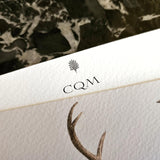 back detail of The Punctilious Mr. P's Place Card Co. custom note cards showing personalized 3 letter initials