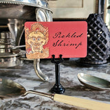 the punctilious mr. p's Place Card Co. Radiant Dragon-Cinnabar custom buffet tags