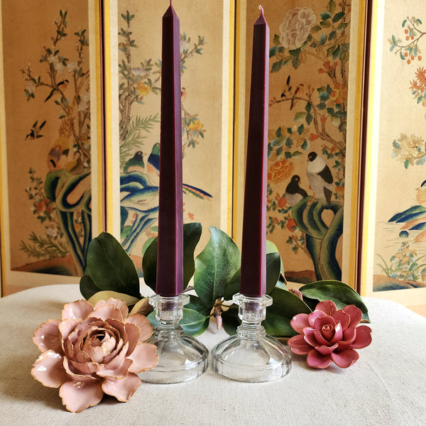 The Punctilious Mr. P's Place Card Co.- Obelisk Candles- Aubergine