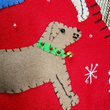 detail of THE PUNCTILIOUS MR. p's place card co. puppy love handmade felt christmas stocking of dogs