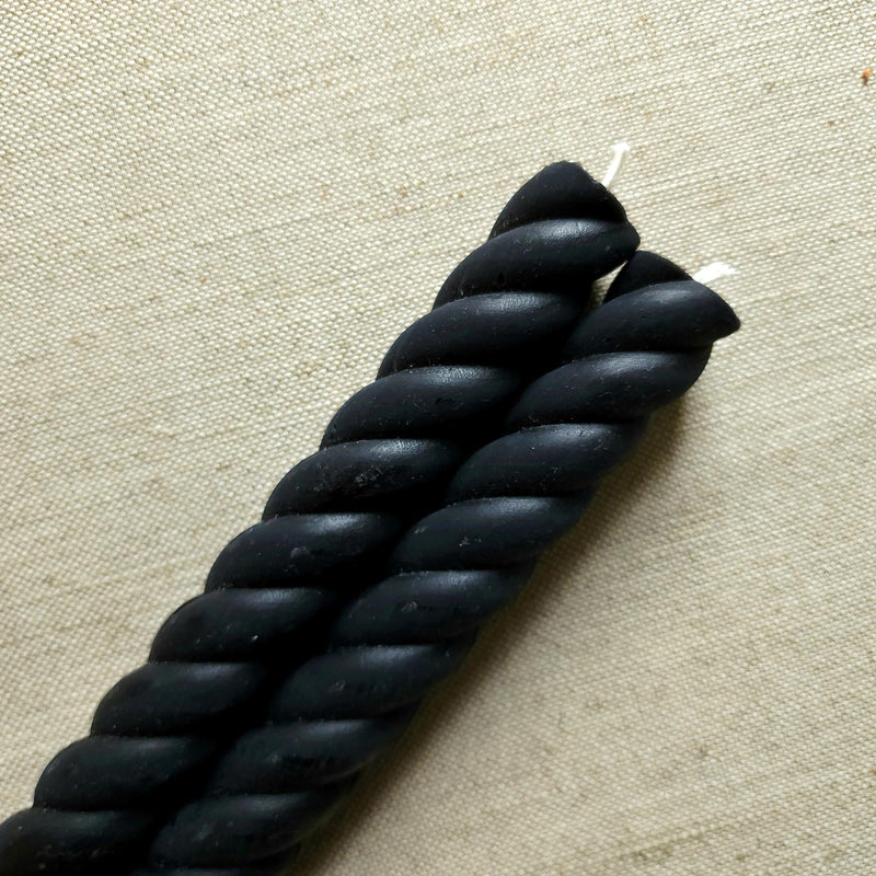 The Punctilious Mr. P's Place Card Co. rope taper candle in black