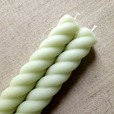 The Punctilious Mr. P's Place Card Co. rope taper candle in celadon
