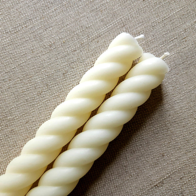 The Punctilious Mr. P's Place Card Co. rope taper candle in creme