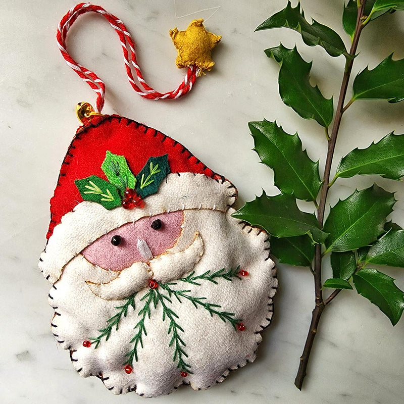 The Punctilious Mr. P's place card co. 'Santa Trio' Christmas ornaments featuring santa